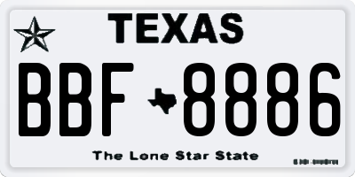 TX license plate BBF8886
