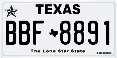 TX license plate BBF8891