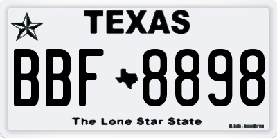 TX license plate BBF8898