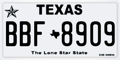 TX license plate BBF8909