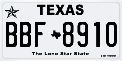 TX license plate BBF8910