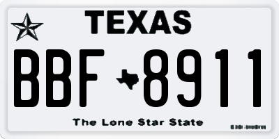 TX license plate BBF8911