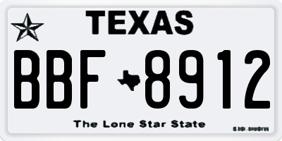 TX license plate BBF8912