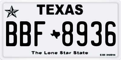 TX license plate BBF8936