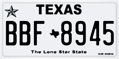 TX license plate BBF8945