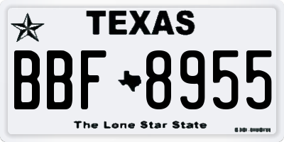 TX license plate BBF8955