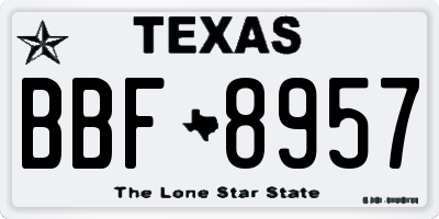 TX license plate BBF8957