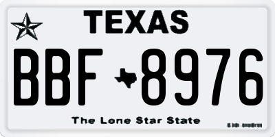 TX license plate BBF8976