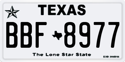 TX license plate BBF8977