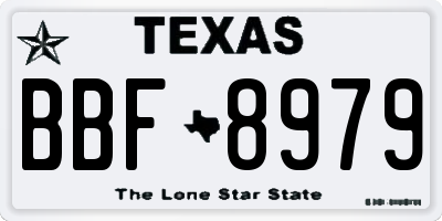 TX license plate BBF8979