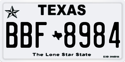 TX license plate BBF8984