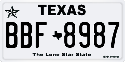 TX license plate BBF8987