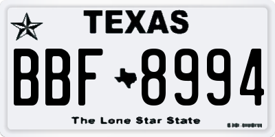TX license plate BBF8994