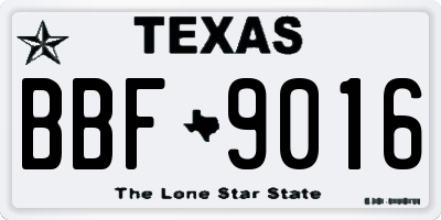 TX license plate BBF9016