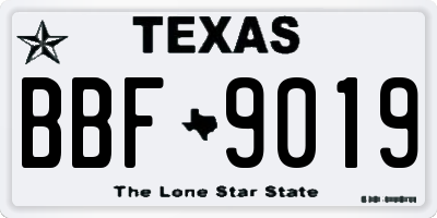 TX license plate BBF9019
