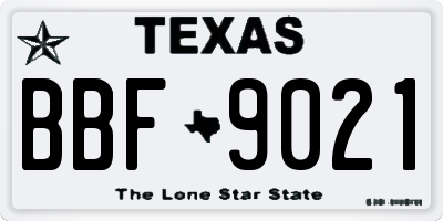 TX license plate BBF9021