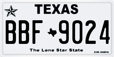 TX license plate BBF9024