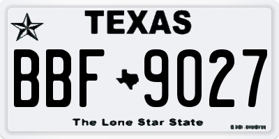TX license plate BBF9027
