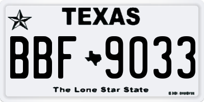 TX license plate BBF9033