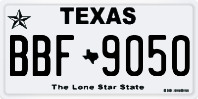 TX license plate BBF9050