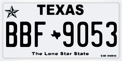 TX license plate BBF9053