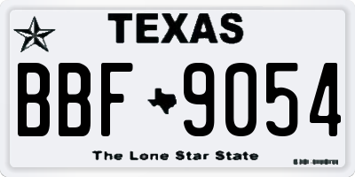 TX license plate BBF9054