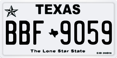 TX license plate BBF9059