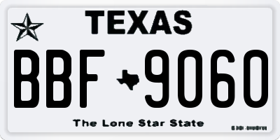 TX license plate BBF9060