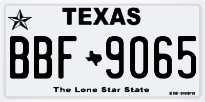TX license plate BBF9065
