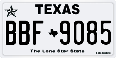 TX license plate BBF9085