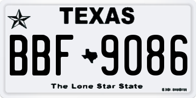 TX license plate BBF9086