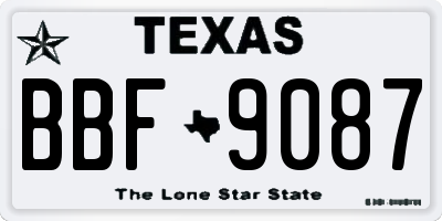 TX license plate BBF9087
