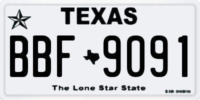TX license plate BBF9091