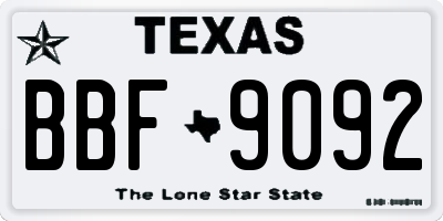 TX license plate BBF9092