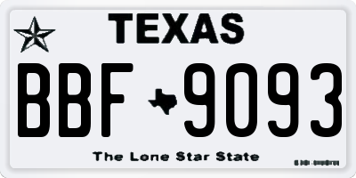 TX license plate BBF9093