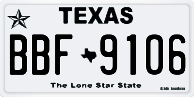 TX license plate BBF9106