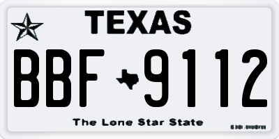 TX license plate BBF9112