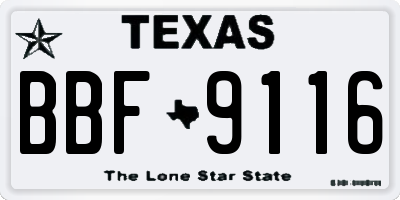 TX license plate BBF9116