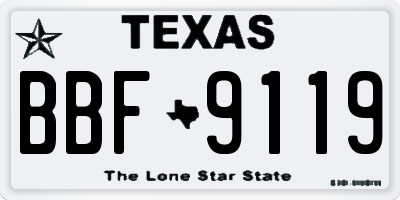 TX license plate BBF9119