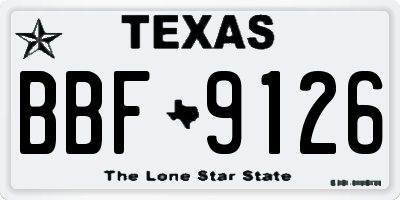 TX license plate BBF9126