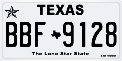 TX license plate BBF9128