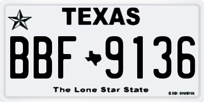 TX license plate BBF9136