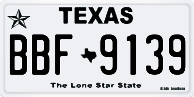 TX license plate BBF9139