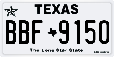 TX license plate BBF9150