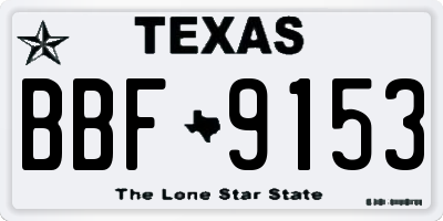 TX license plate BBF9153