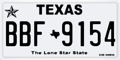 TX license plate BBF9154