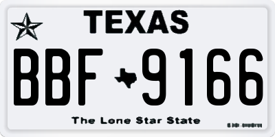 TX license plate BBF9166