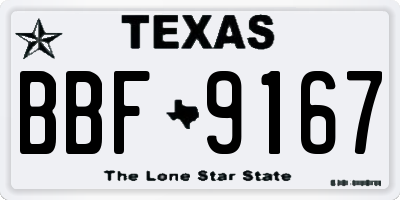 TX license plate BBF9167