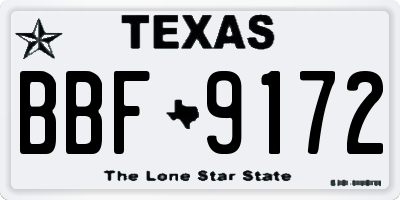 TX license plate BBF9172