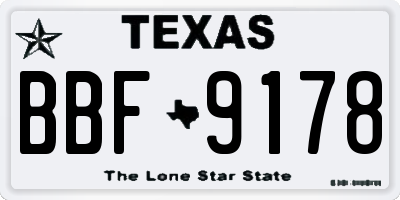 TX license plate BBF9178